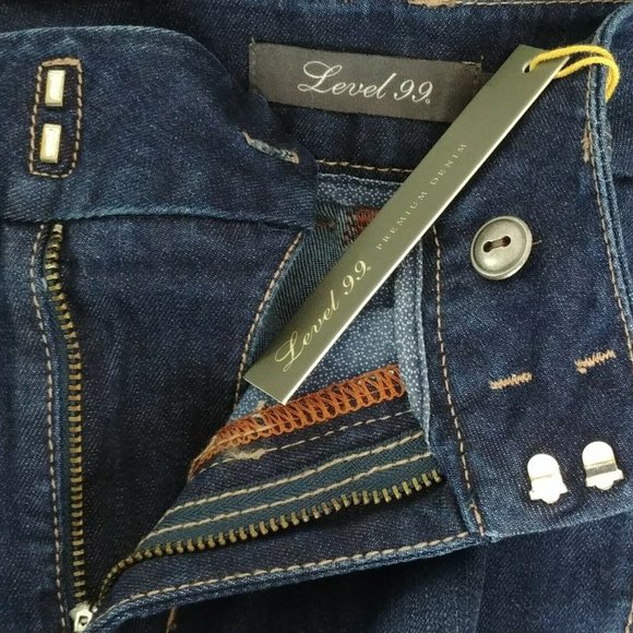 Level 99 Flared Wide Leg Women's Blue Denim Jeans - Picture 11 of 12